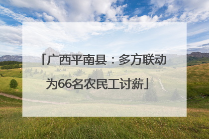 广西平南县：多方联动为66名农民工讨薪