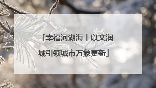幸福河湖海丨以文润城引领城市万象更新