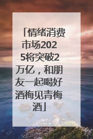 情绪消费市场2025将突破2万亿，和朋友一起喝好酒梅见青梅酒