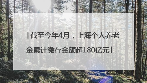 截至今年4月，上海个人养老金累计缴存金额超180亿元