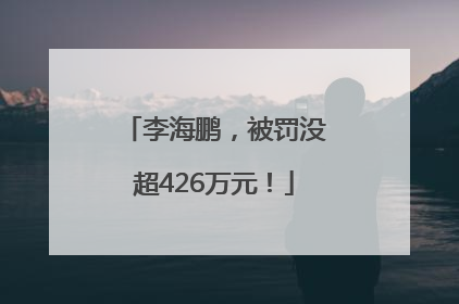 李海鹏，被罚没超426万元！