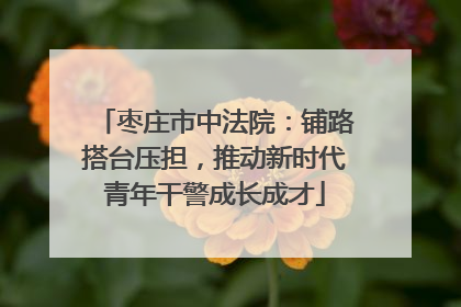 枣庄市中法院：铺路搭台压担，推动新时代青年干警成长成才