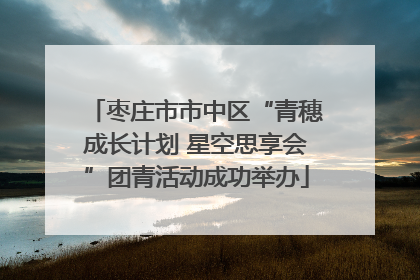 枣庄市市中区“青穗成长计划 星空思享会”团青活动成功举办