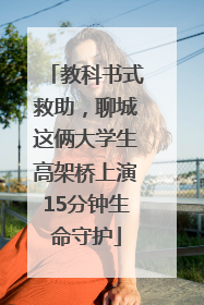 教科书式救助，聊城这俩大学生高架桥上演15分钟生命守护