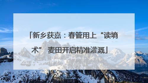 新乡获嘉：春管用上“读墒术” 麦田开启精准灌溉