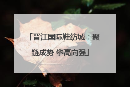 晋江国际鞋纺城：聚链成势 攀高向强
