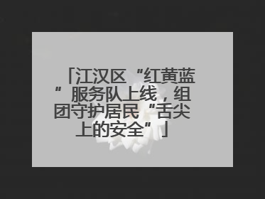 江汉区“红黄蓝”服务队上线，组团守护居民“舌尖上的安全”