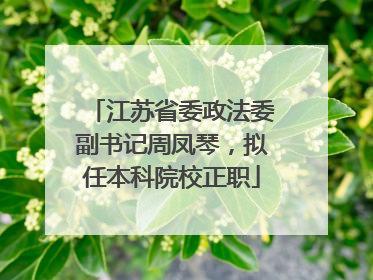 江苏省委政法委副书记周凤琴，拟任本科院校正职
