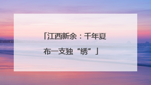 江西新余：千年夏布一支独“绣”