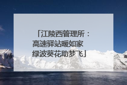 江陵西管理所：高速驿站暖如家 绿波葵花助梦飞