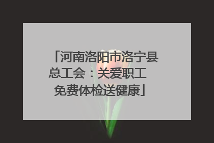 河南洛阳市洛宁县总工会：关爱职工 免费体检送健康