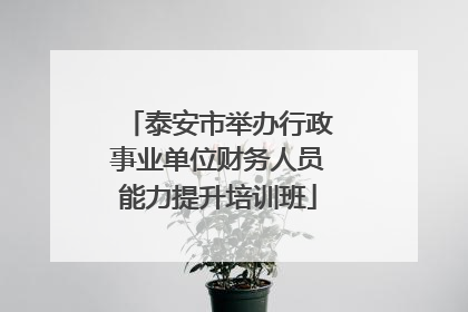 泰安市举办行政事业单位财务人员能力提升培训班