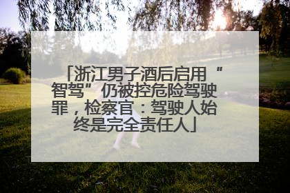 浙江男子酒后启用“智驾”仍被控危险驾驶罪，检察官：驾驶人始终是完全责任人