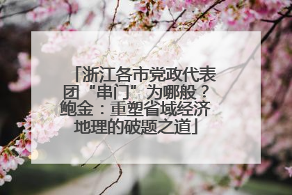 浙江各市党政代表团“串门”为哪般？鲍金：重塑省域经济地理的破题之道