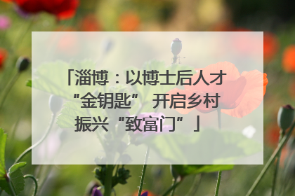 淄博：以博士后人才“金钥匙” 开启乡村振兴“致富门”