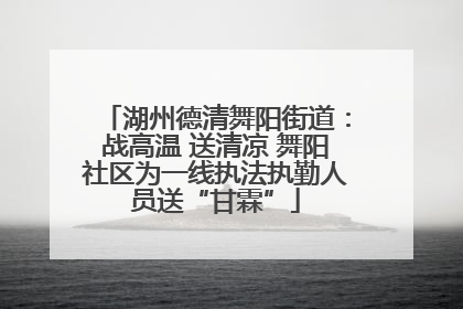 湖州德清舞阳街道：战高温 送清凉 舞阳社区为一线执法执勤人员送“甘霖”