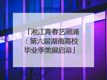 湘江青春艺潮涌：第六届湖南高校毕业季美展启幕