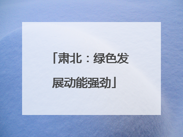 肃北：绿色发展动能强劲