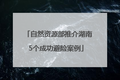 自然资源部推介湖南5个成功避险案例