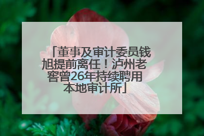 董事及审计委员钱旭提前离任！泸州老窖曾26年持续聘用本地审计所
