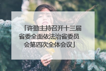 许勤主持召开十三届省委全面依法治省委员会第四次全体会议