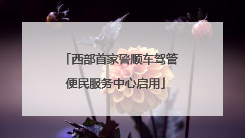 西部首家警顺车驾管便民服务中心启用
