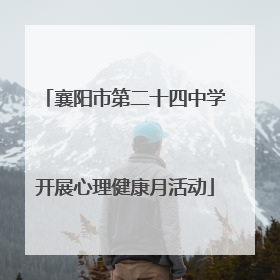 襄阳市第二十四中学开展心理健康月活动