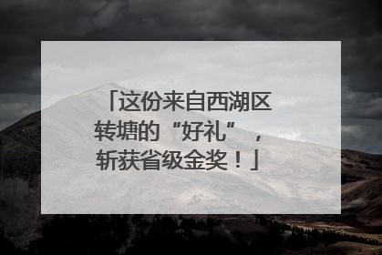 这份来自西湖区转塘的“好礼”，斩获省级金奖！