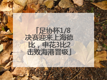 足协杯1/8决赛迎来上海德比，申花3比2击败海港晋级