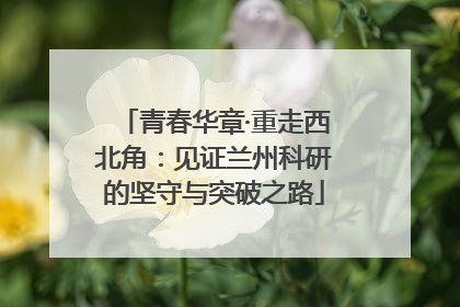 青春华章·重走西北角：见证兰州科研的坚守与突破之路