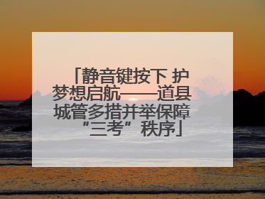 静音键按下 护梦想启航——道县城管多措并举保障“三考”秩序