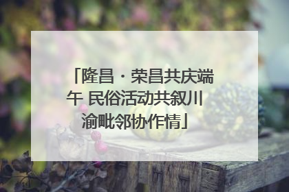 隆昌・荣昌共庆端午 民俗活动共叙川渝毗邻协作情