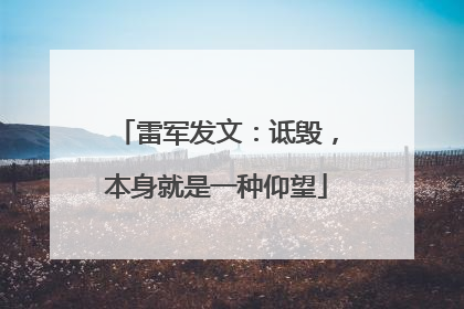 雷军发文：诋毁，本身就是一种仰望