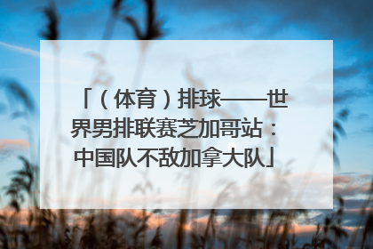 （体育）排球——世界男排联赛芝加哥站：中国队不敌加拿大队