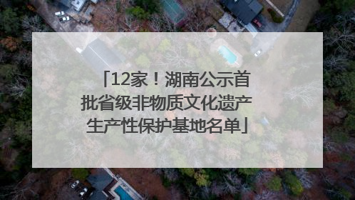 12家！湖南公示首批省级非物质文化遗产生产性保护基地名单